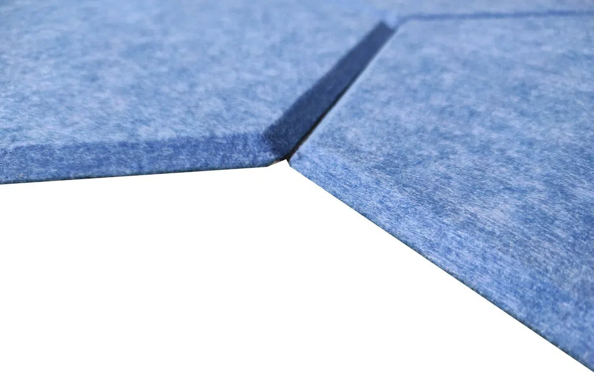 HEXA Acoustic 3D Felt PET Wall Panels closeup photo BLUE DecorMania.eu
